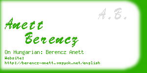 anett berencz business card